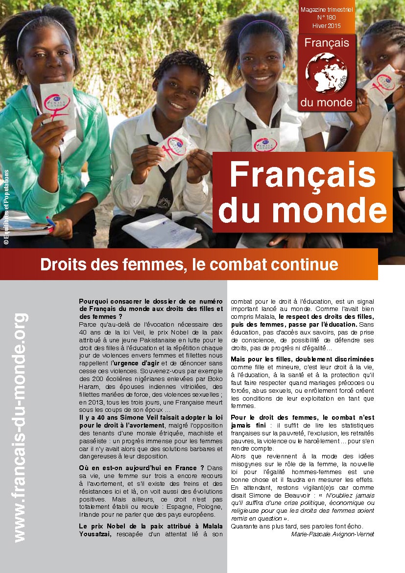 Le magazine de Français du monde - ADFE N°180