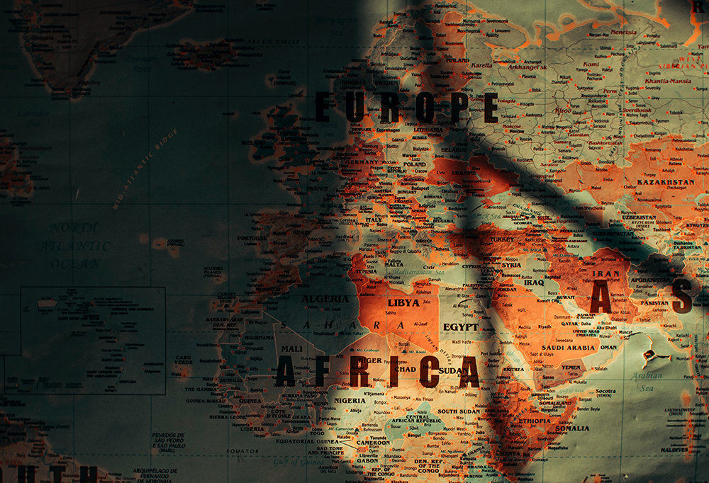 Carte de l'Europe et de l'Afrique